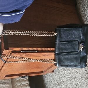 Kate Spade Black Shoulder Bag with Gold Chain